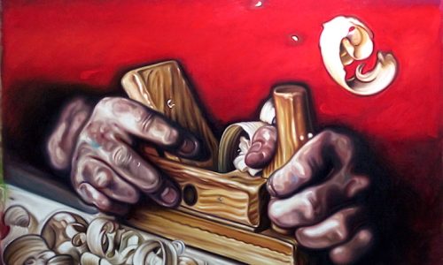 wo gehobelt wird...230x190cm,2020